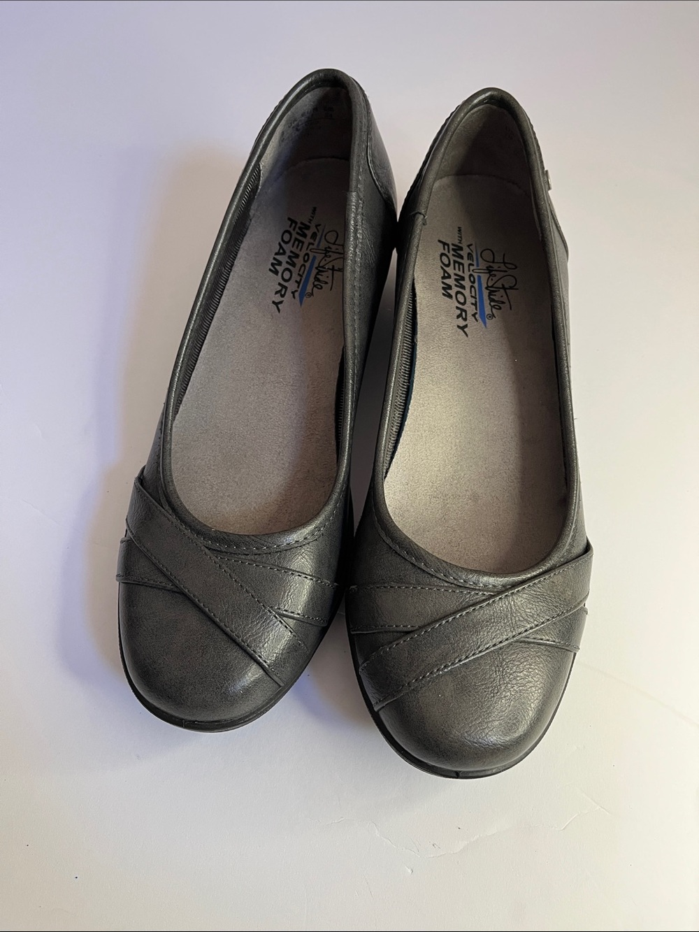 Life Stride Black Slip-On Ballet Flats